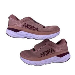 Hoka Bondi pink sneakers shoes, size 8, no shoelaces & have a bit of wear!